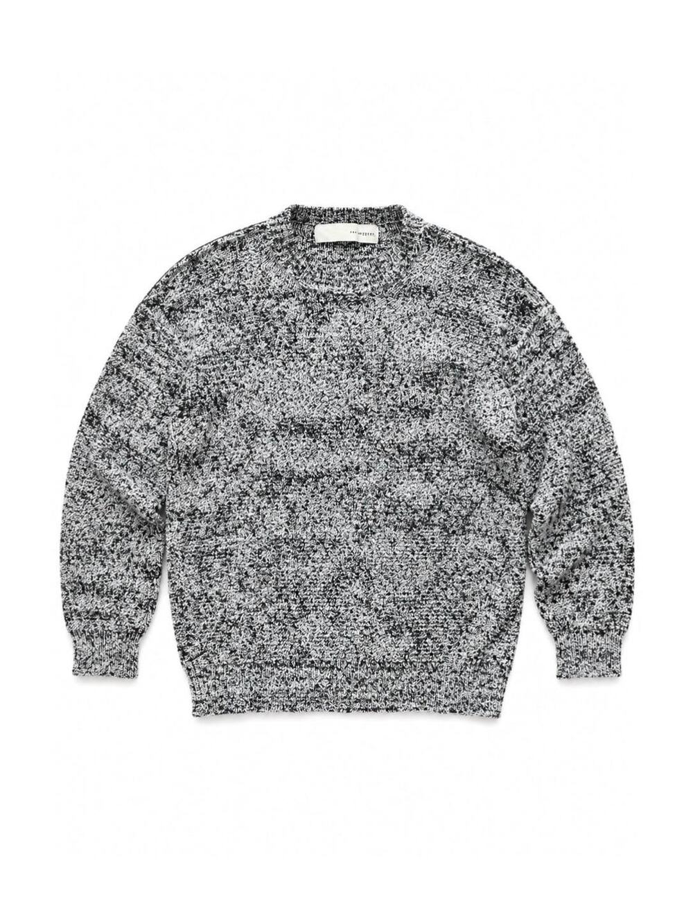 Isabel Benenato SS22 Textured Cotton Knit Sweater Black White Size M